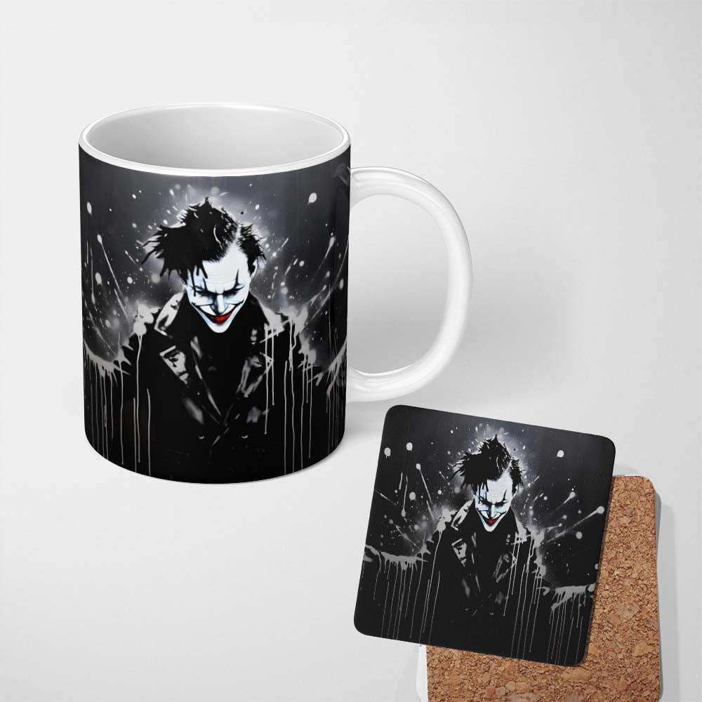 Dark Smiling Clown Monochrome Graffiti 11oz Ceramic Coffee Tea Mug White Large Handle