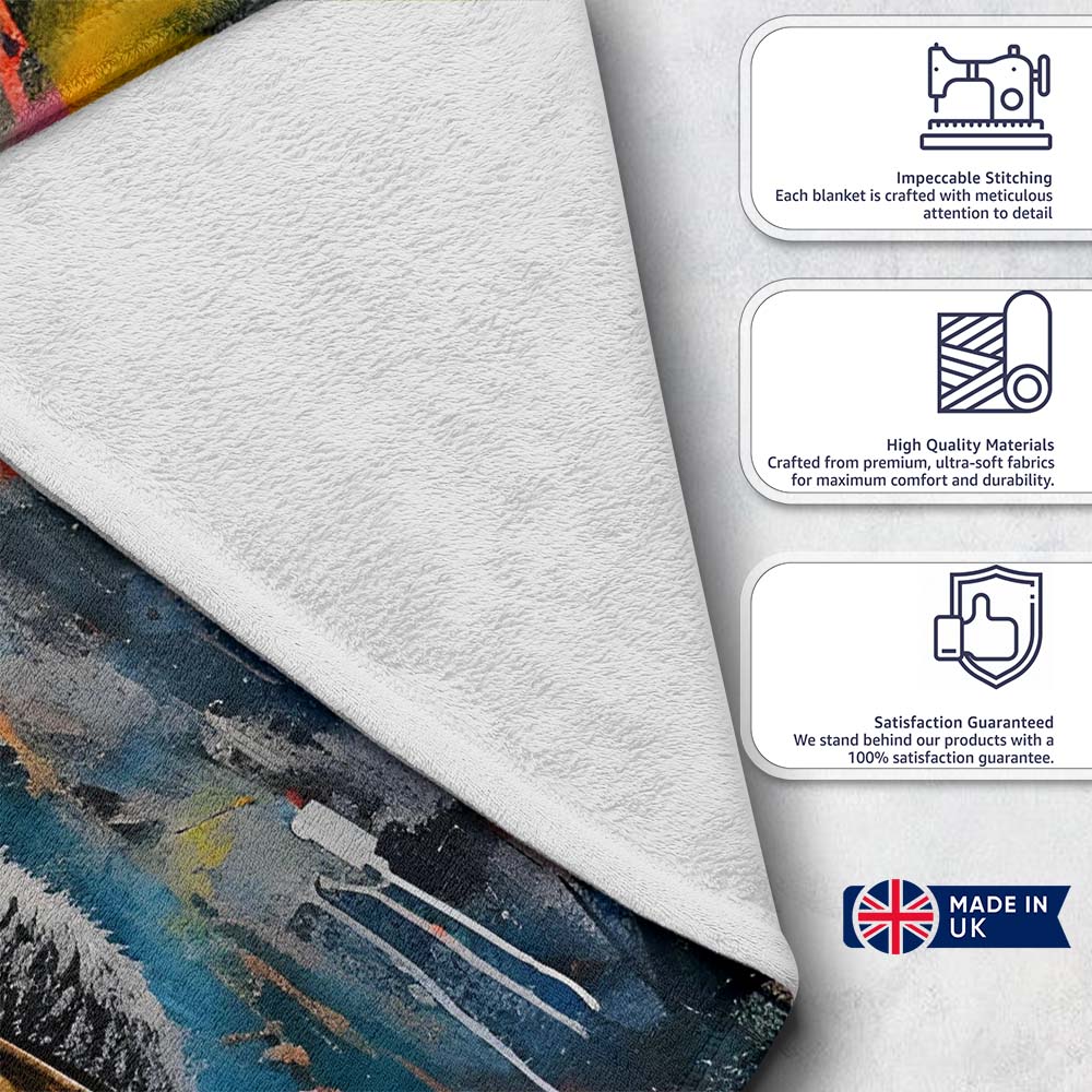 Koala Holding Change Sign Colourful Graffiti, Comfortable Everyday Use, Stylish Room Decoration - Super Soft Fleece Blanket Bed Sofa Throw