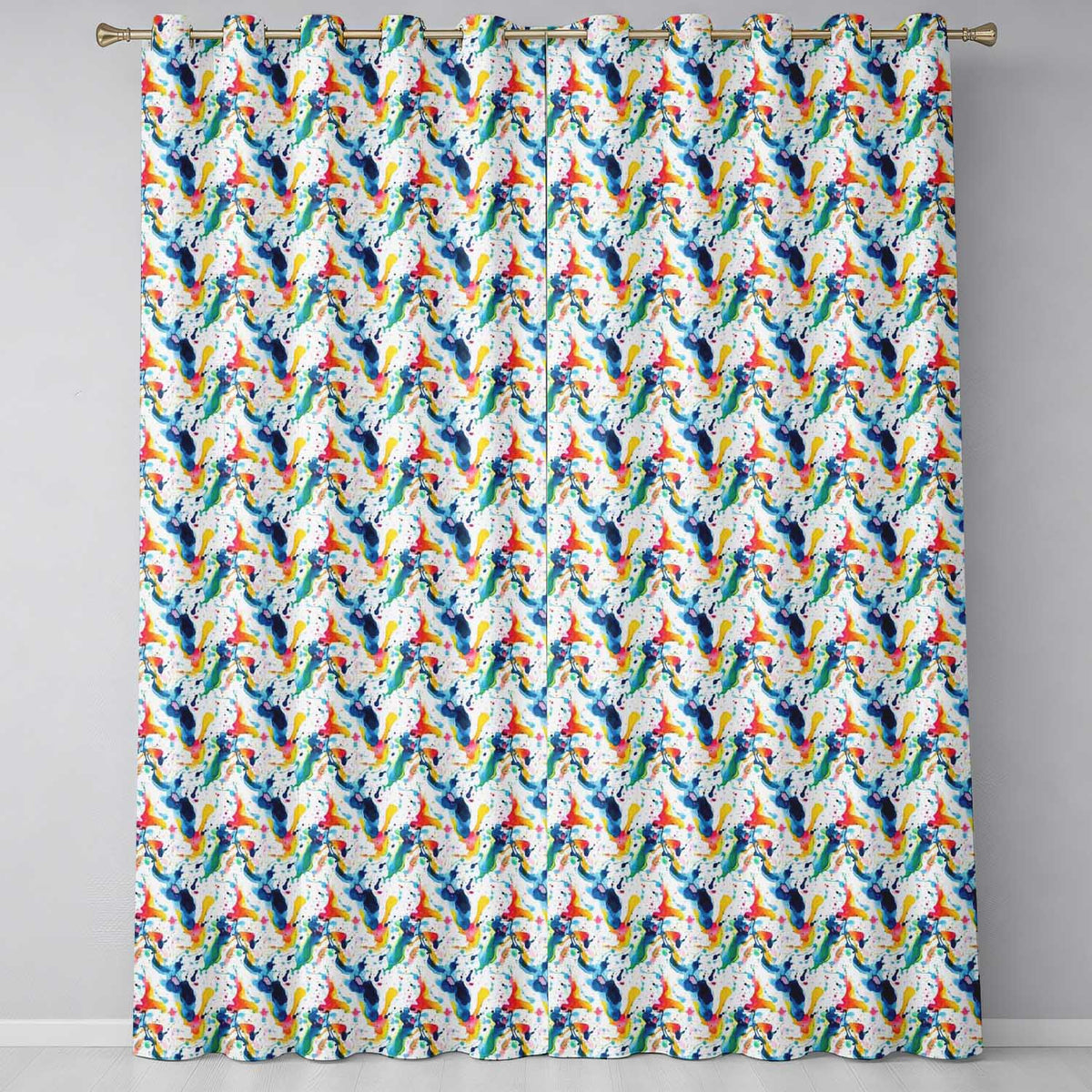 Soft Blush Watercolour Splash Pink Mint Abstract Readymade Eyelet Ring Top Thermal 100% Blackout Curtains