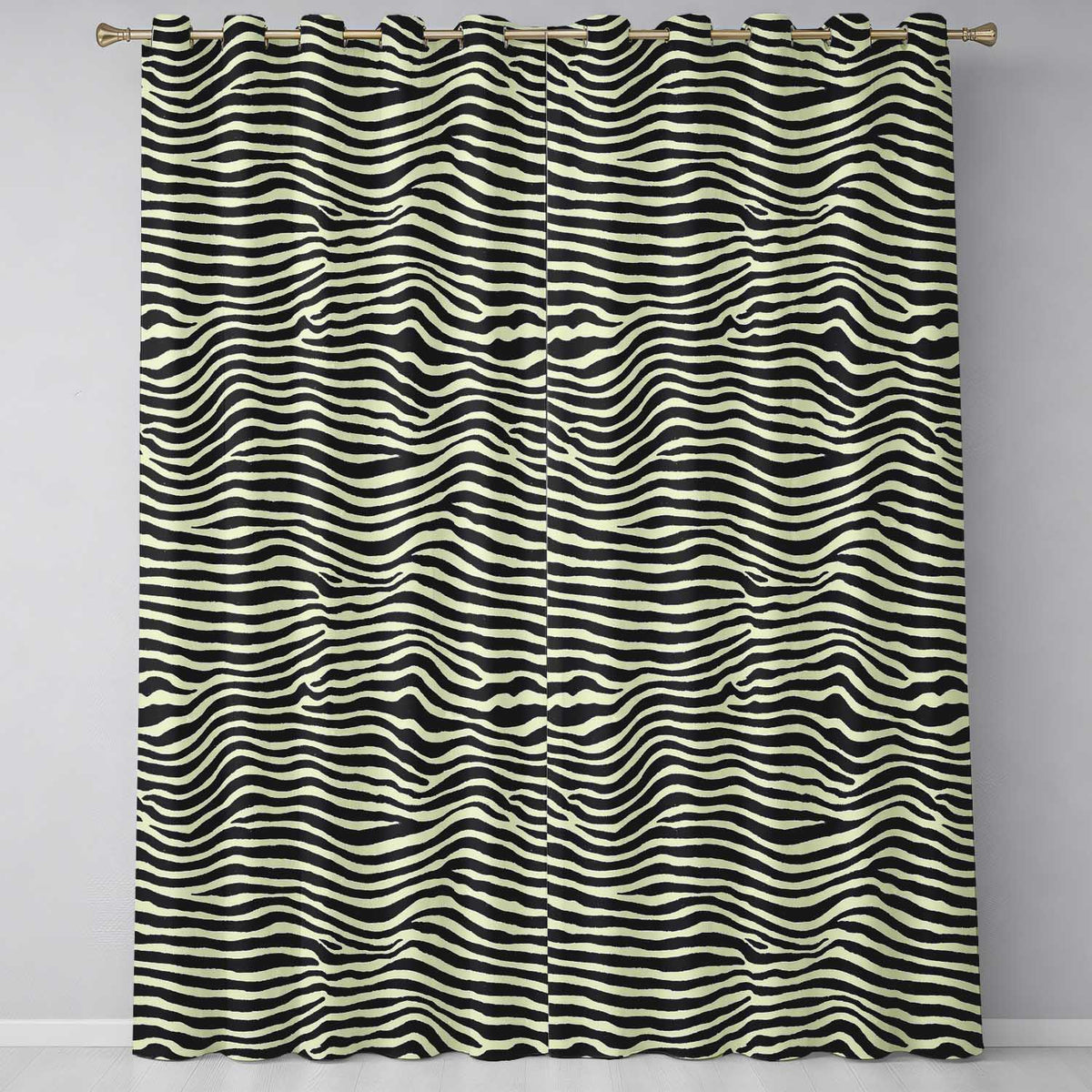 Organic Terrazzo Shapes Black Beige Modern Abstract Readymade Eyelet Ring Top Thermal 100% Blackout Curtains