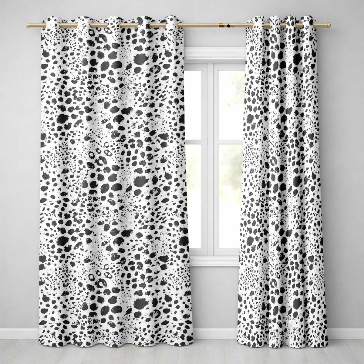 Leopard Animal Print Black Cream Classic Safari Readymade Eyelet Ring Top Thermal 100% Blackout Curtains