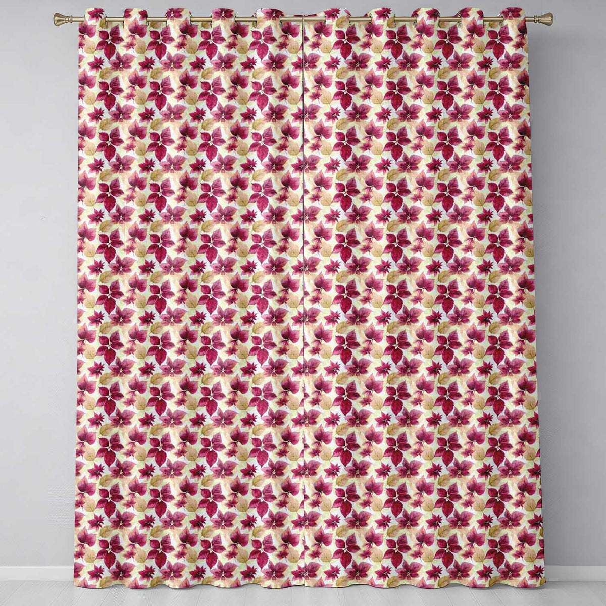 Blush Botanical Ivy Artss Readymade Eyelet Ring Top Thermal 100% Blackout Curtains