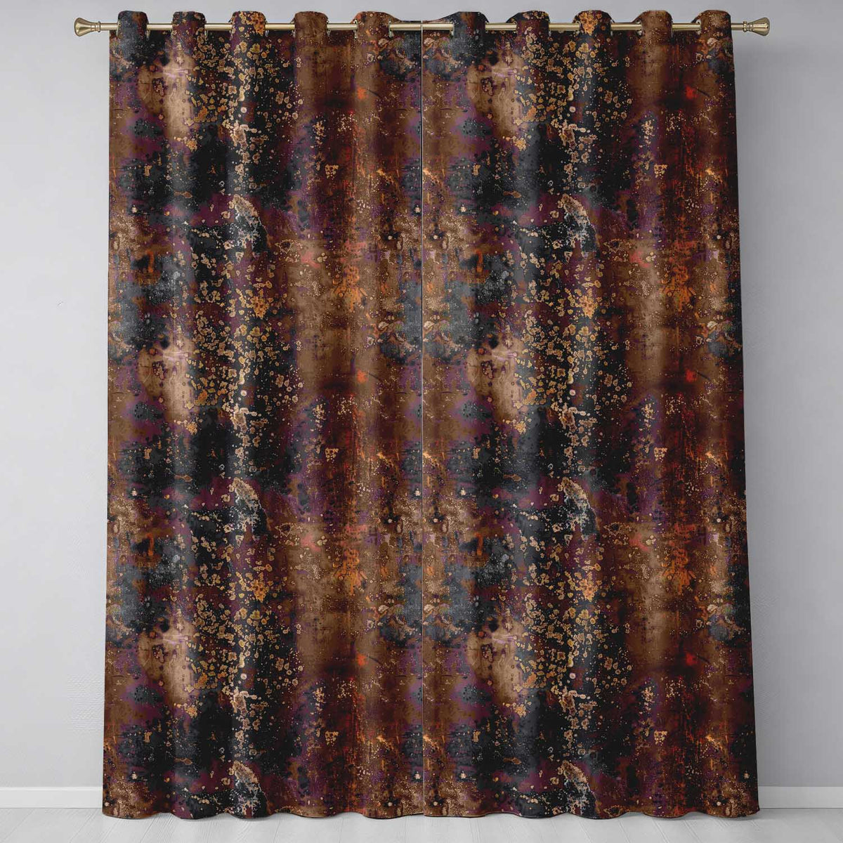 Urban Grunge Rust Texture Seamless Pattern Distressed Industrial Design Readymade Eyelet Ring Top Thermal 100% Blackout Curtains
