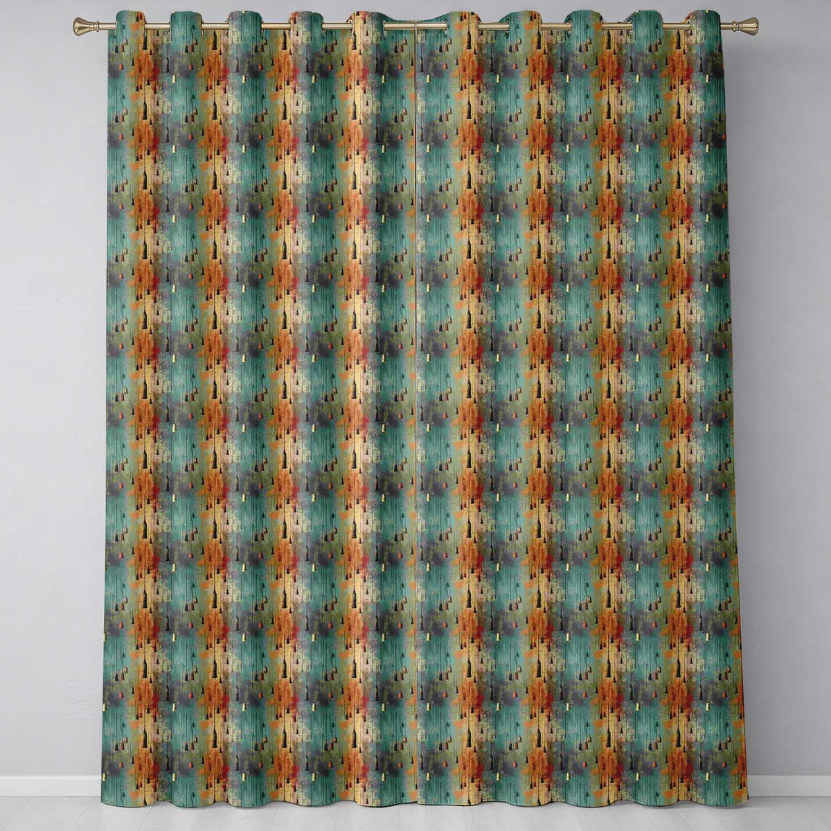 Vintage Hanging Lanterns and Flowers Soft Stripe Seamless Pattern Readymade Eyelet Ring Top Thermal 100% Blackout Curtains