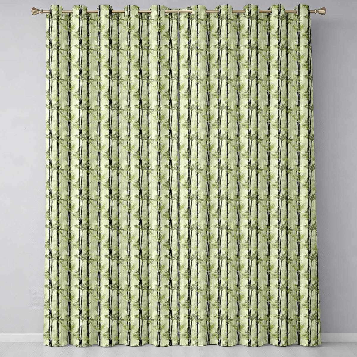 Minimal Bamboo Forest Silhouette in Soft Neutral Tones Seamless Pattern Readymade Eyelet Ring Top Thermal 100% Blackout Curtains