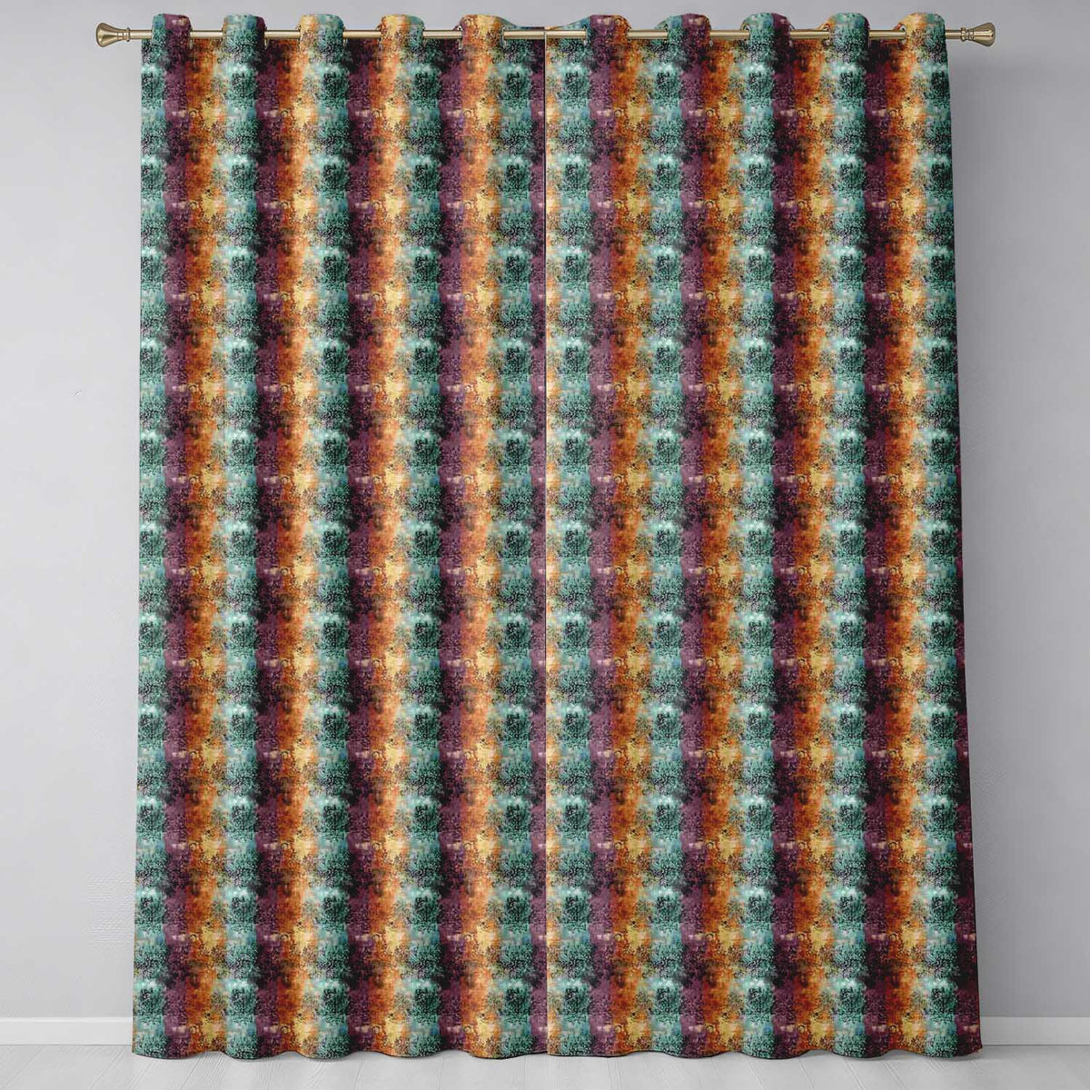 Abstract Grunge Patchwork Texture Seamless Pattern Readymade Eyelet Ring Top Thermal 100% Blackout Curtains
