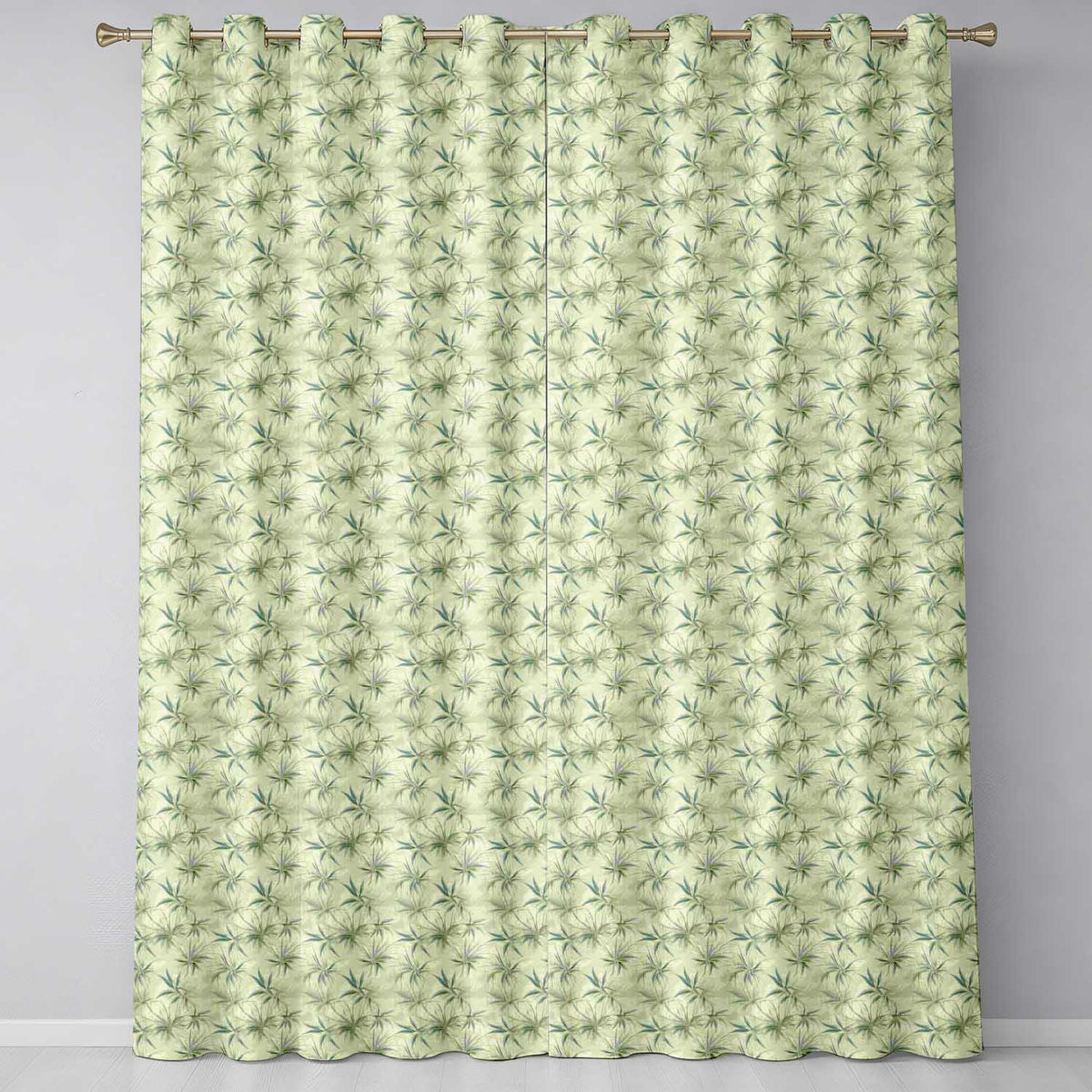 Vintage Potted Houseplants Rustic Wall Seamless Pattern Readymade Eyelet Ring Top Thermal 100% Blackout Curtains
