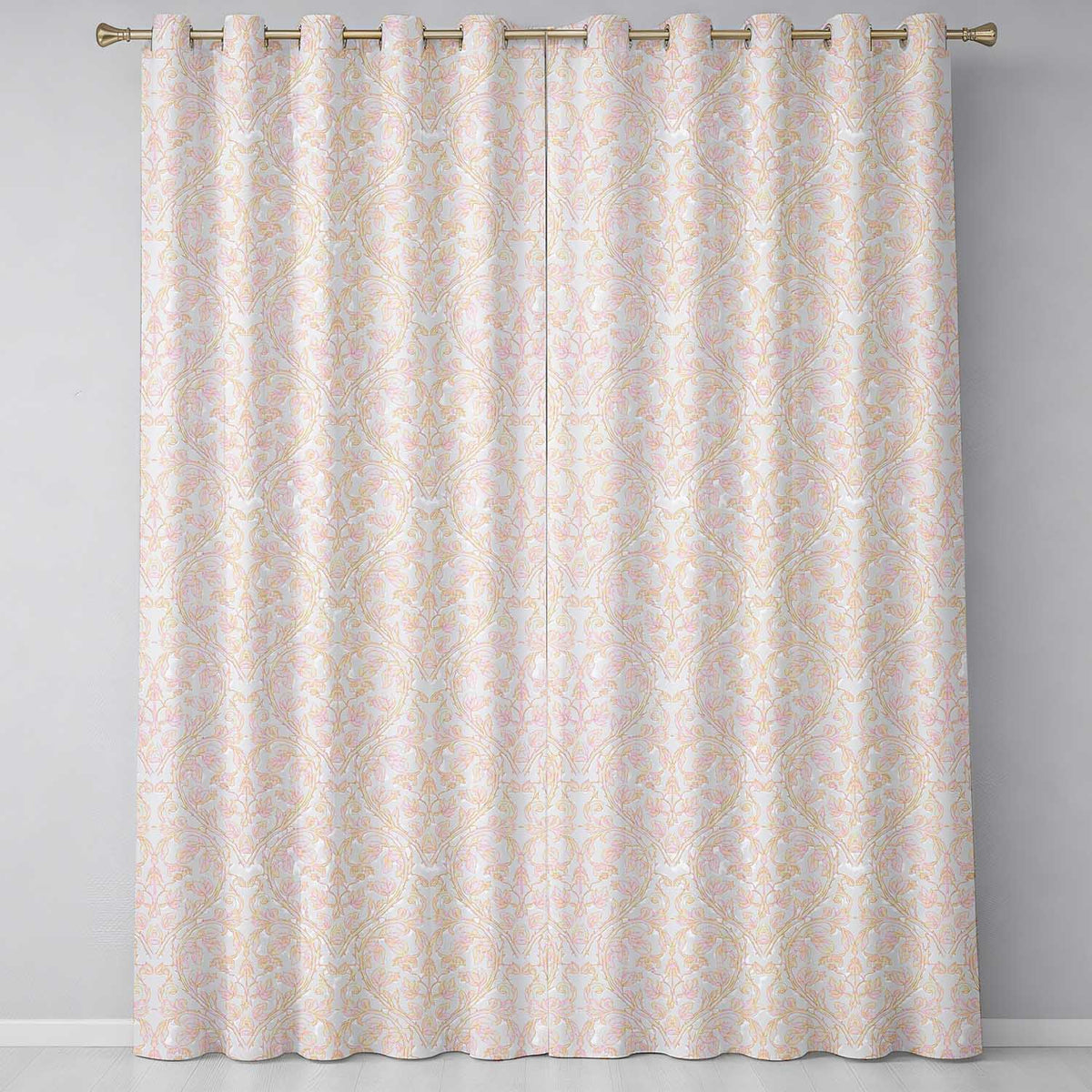 Soft Vintage Floral Vine Botanical Seamless Pattern Readymade Eyelet Ring Top Thermal 100% Blackout Curtains