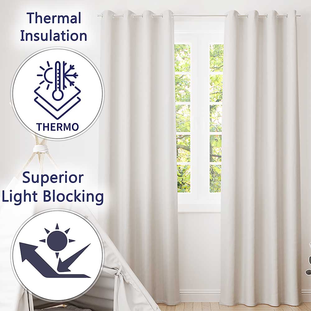 Grey Minimal Plain Background Subtle Texture Seamless Pattern Readymade Eyelet Ring Top Thermal 100% Blackout Curtains