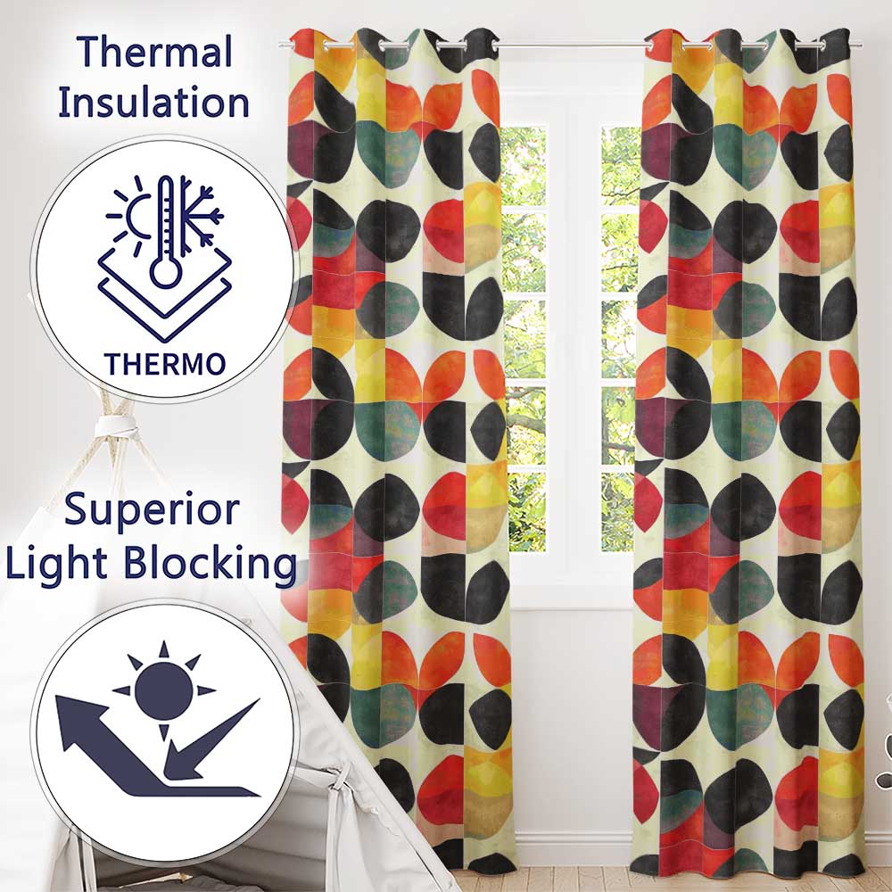 Diamond Geometric Texture Pattern Seamless Pattern Readymade Eyelet Ring Top Thermal 100% Blackout Curtains