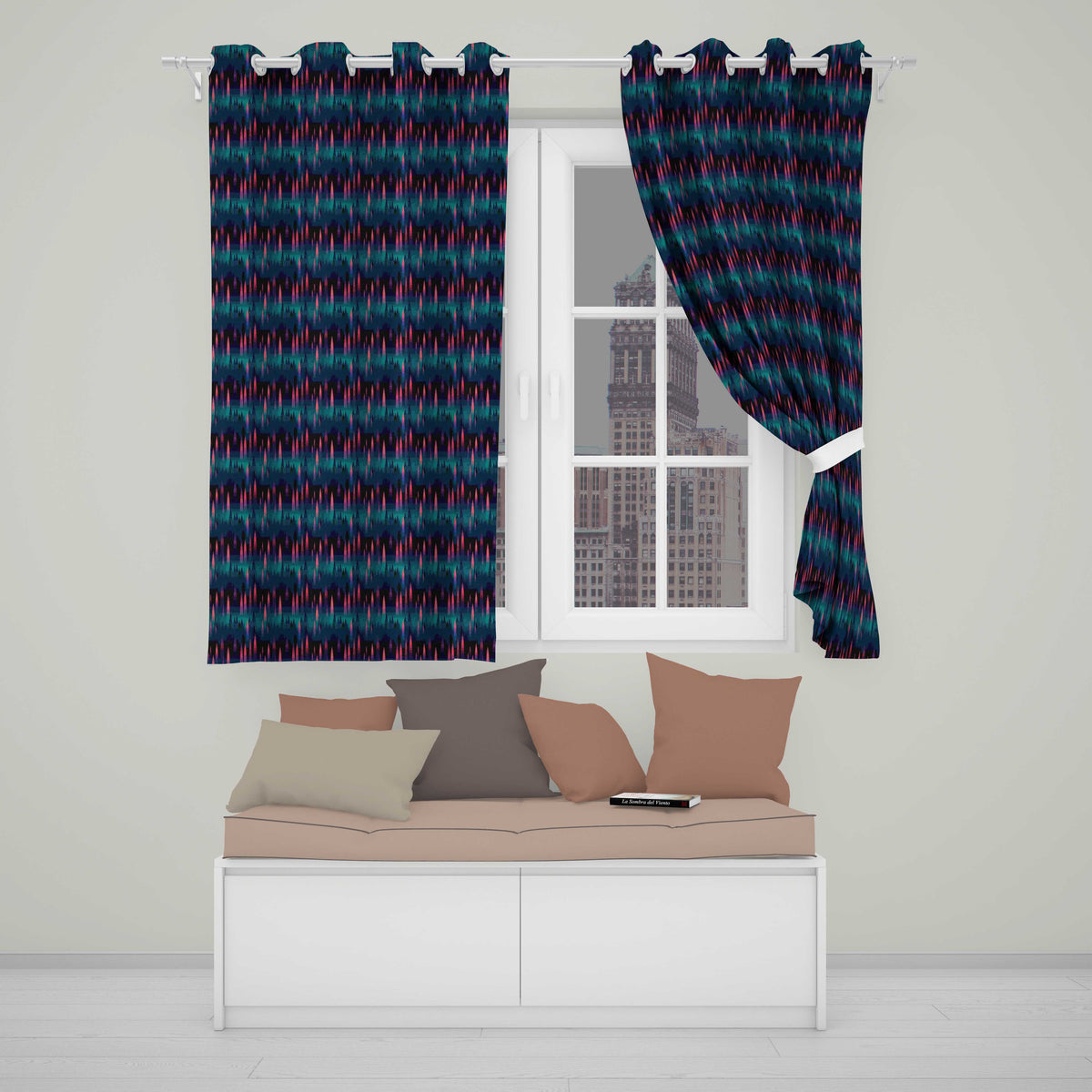 Aurora Forest Gradient Night Seamless Pattern Readymade Eyelet Ring Top Thermal 100% Blackout Curtains