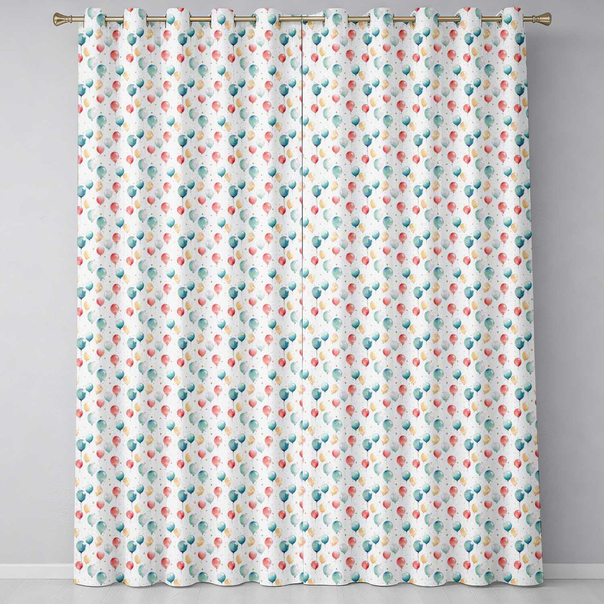 Confetti Balloon Party Seamless Pattern Light Celebration Background Design Readymade Eyelet Ring Top Thermal 100% Blackout Curtains