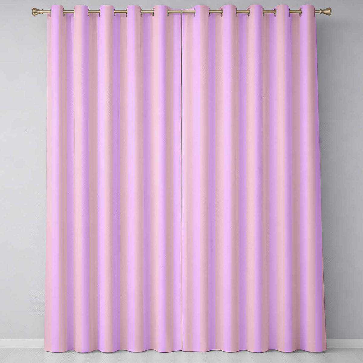 Soft Beige and Pink Wavy Stripes Seamless Pattern Readymade Eyelet Ring Top Thermal 100% Blackout Curtains