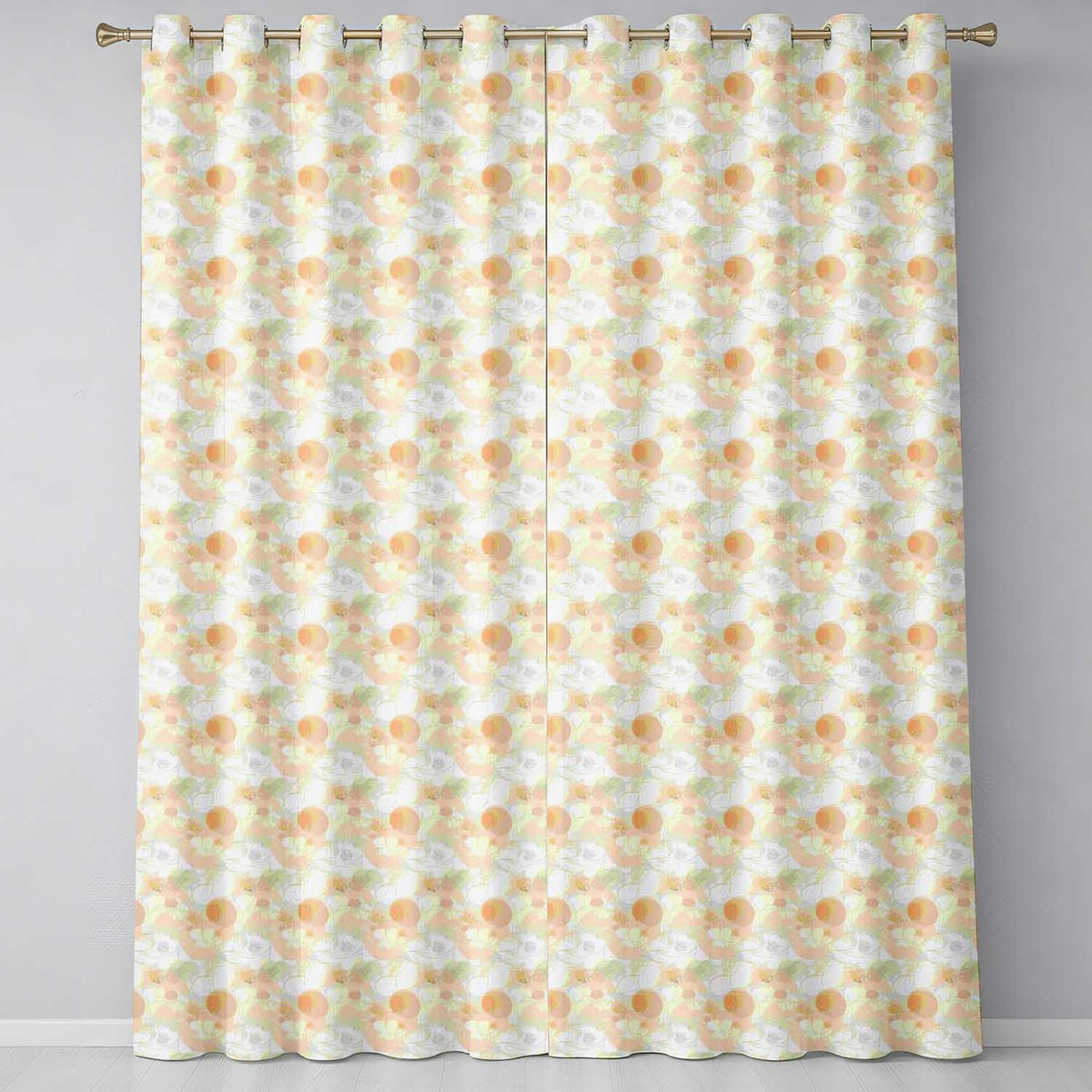 Abstract Beige Organic Shapes Seamless Pattern Minimal Modern Texture Readymade Eyelet Ring Top Thermal 100% Blackout Curtains