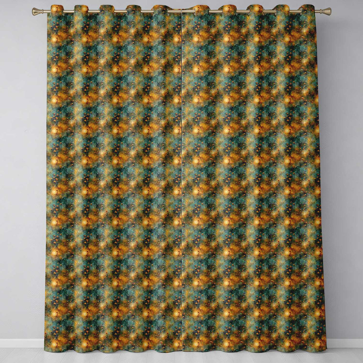 Abstract Floral Grunge Texture Seamless Pattern Artistic Vintage Background Readymade Eyelet Ring Top Thermal 100% Blackout Curtains