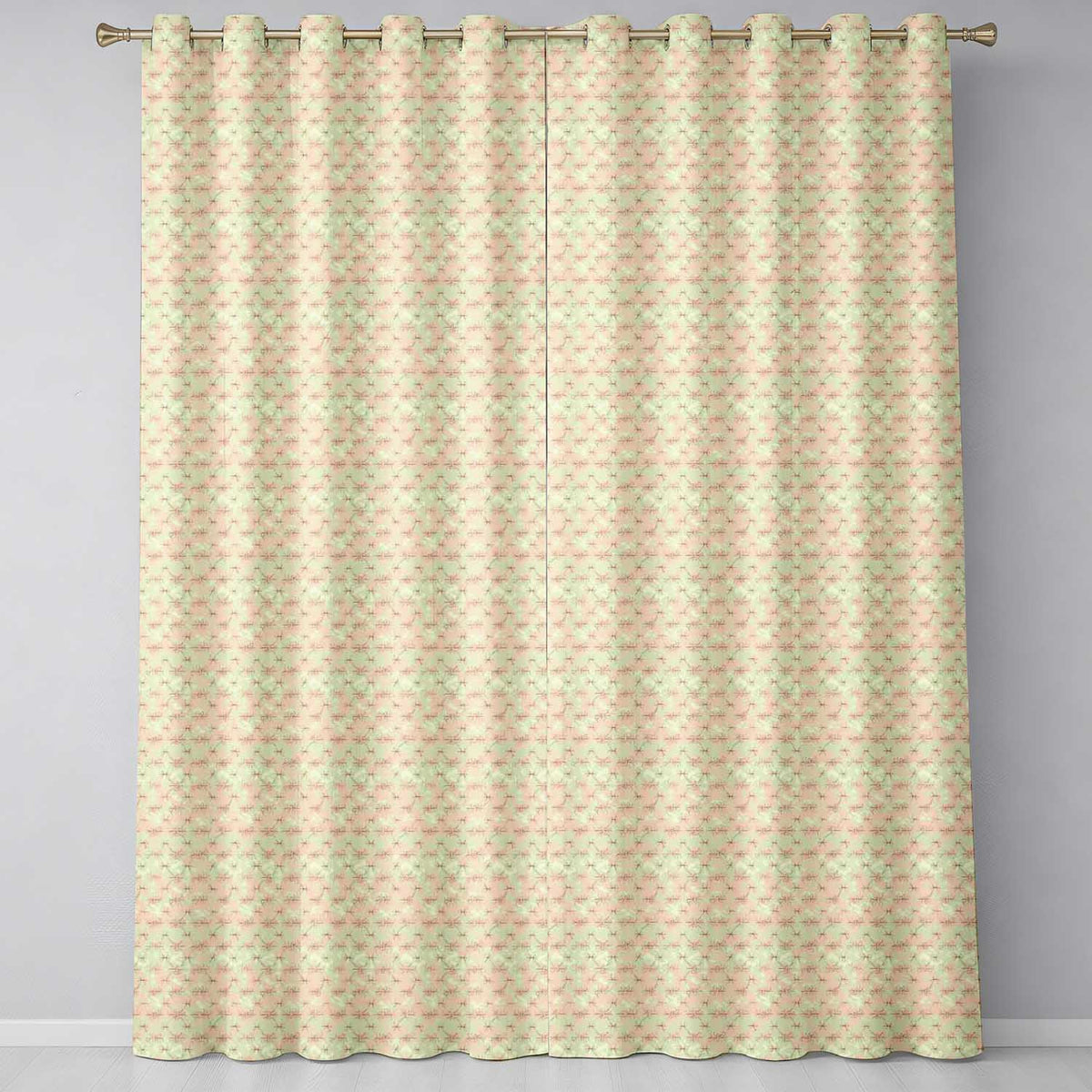 Minimal Spider Line Art Pattern on Vintage Beige Background Seamless Pattern Readymade Eyelet Ring Top Thermal 100% Blackout Curtains
