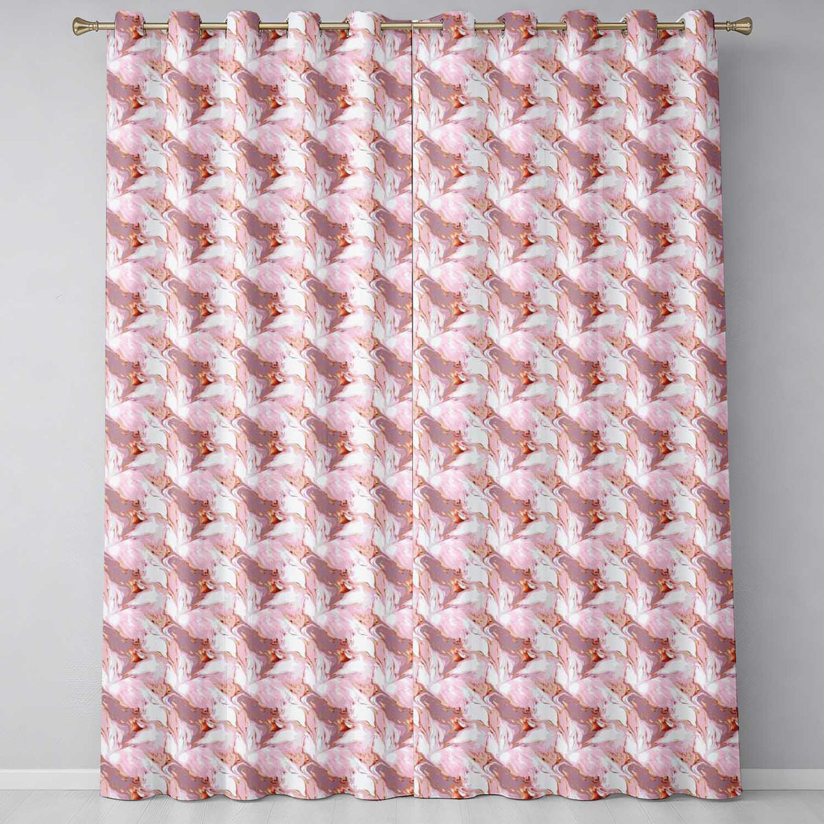 Blush Pink Marble Flow Abstract Seamless Pattern Luxury Fluid Texture Readymade Eyelet Ring Top Thermal 100% Blackout Curtains