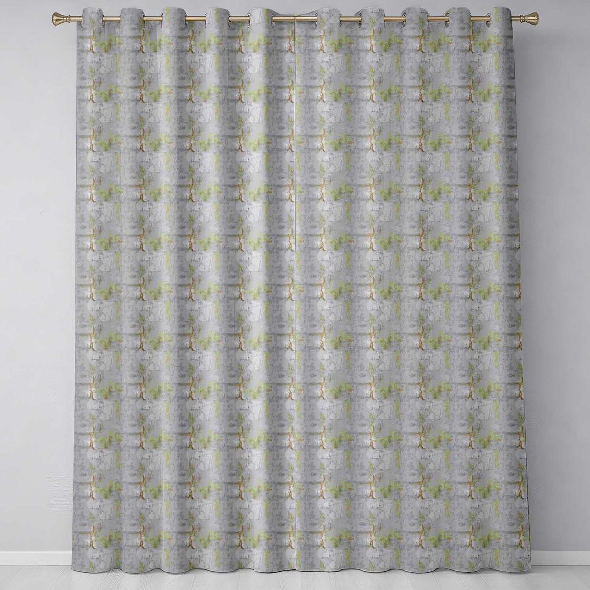 Neutral Rustic Distressed Wall Texture Seamless Readymade Eyelet Ring Top Thermal 100% Blackout Curtains