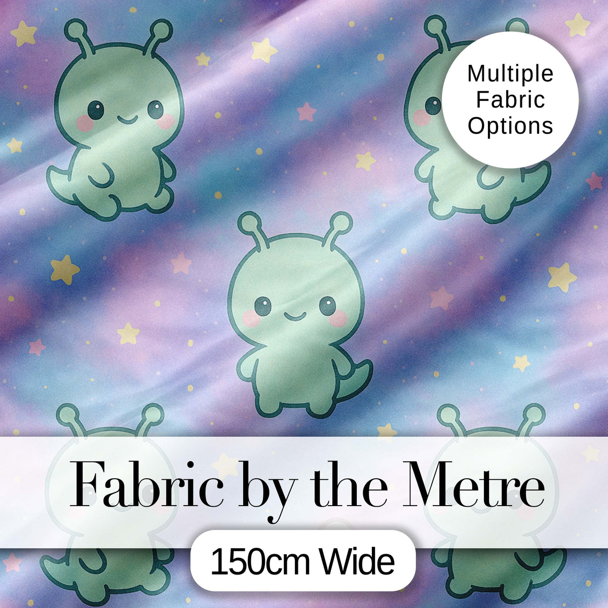 Cute Alien Space Cartoon Animal Pattern Cute Unique Gift Lovely Digital Print Material by the Metre UK Sewing Quilting Textile