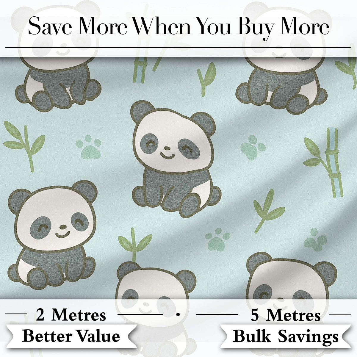 Cute Panda Bamboo Cartoon Animal Pattern Stylish Everyday Lovely Digital Print Material by the Metre UK Sewing Quilting Textile