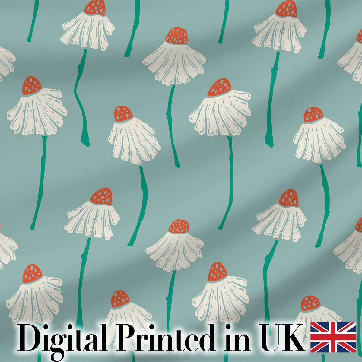 Tropical Floral With Red Top Seamless Pattern Thoughtful Gift Idea Digital Print Material by the Metre UK Sewing Quilting Textile