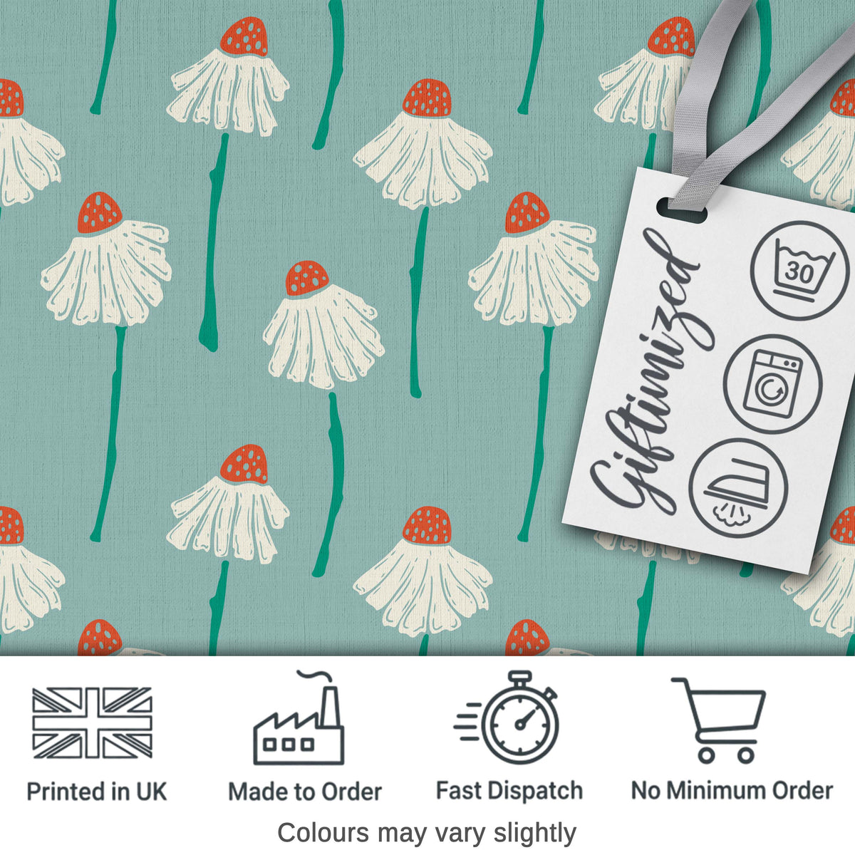 Tropical Floral With Red Top Seamless Pattern Thoughtful Gift Idea Digital Print Material by the Metre UK Sewing Quilting Textile