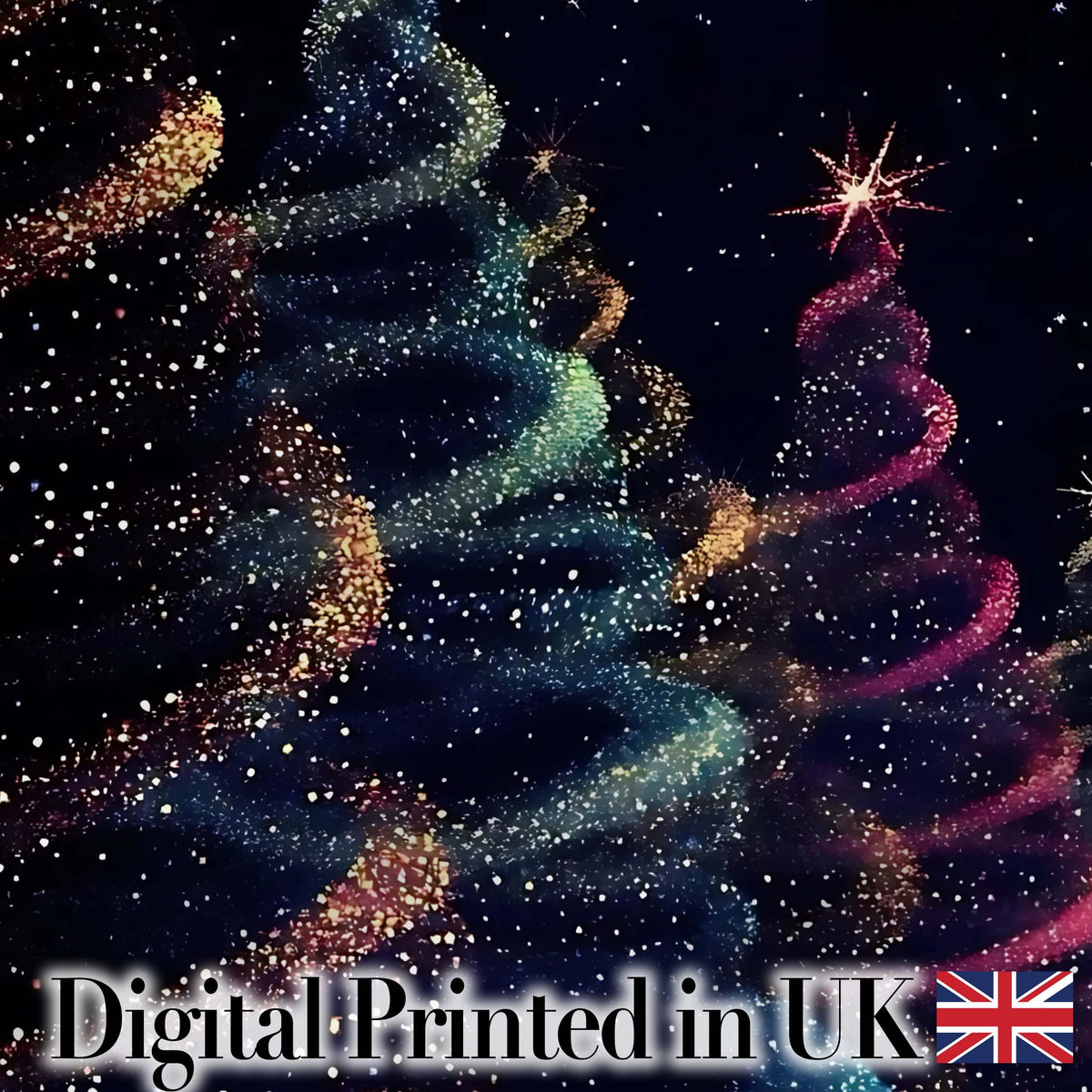 Abstract Christmas Tree Lights Seamless Pattern Stylish Everyday Digital Print Material by the Metre UK Sewing Quilting Textile