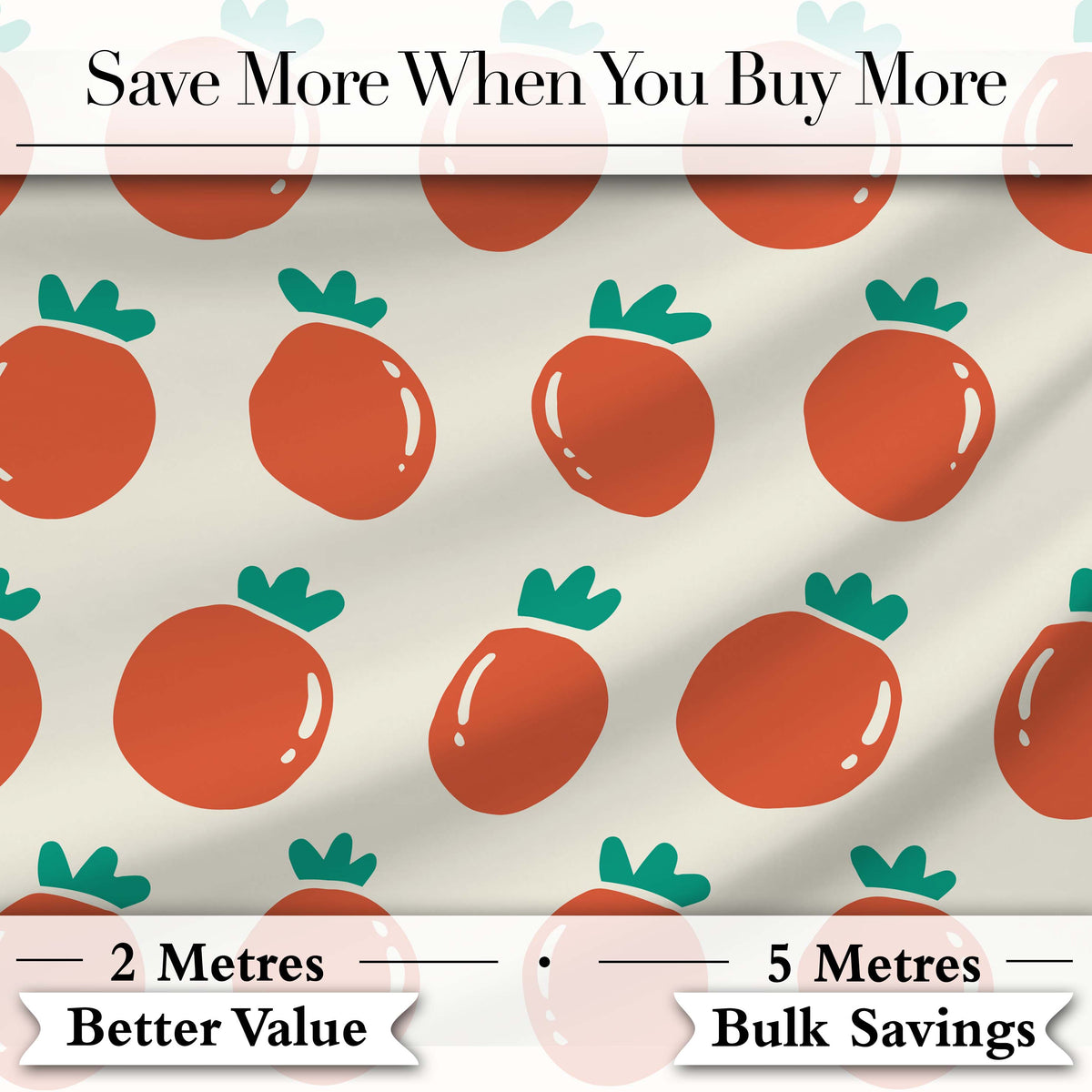 Cute Tomato Cartoon Pattern Minimal Design Thoughtful Gift Idea Digital Print Material by the Metre UK Sewing Quilting Textile