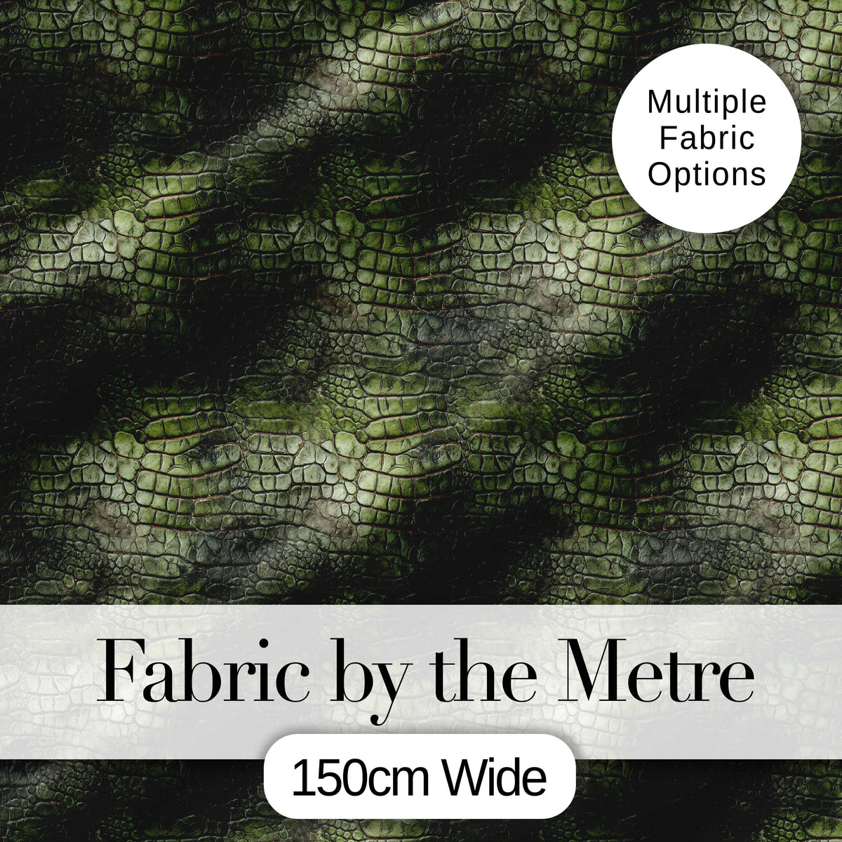 Green Crocodile Skin Texture Pattern Thoughtful Gift Idea Lovely Digital Print Material by the Metre UK Sewing Quilting Textile