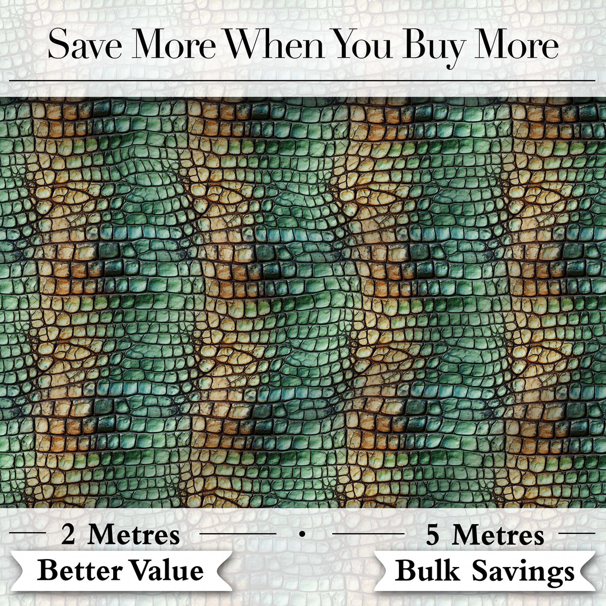 Teal Crocodile Skin Texture Pattern Luxury Design Cute Unique Gift Digital Print Material by the Metre UK Sewing Quilting Textile