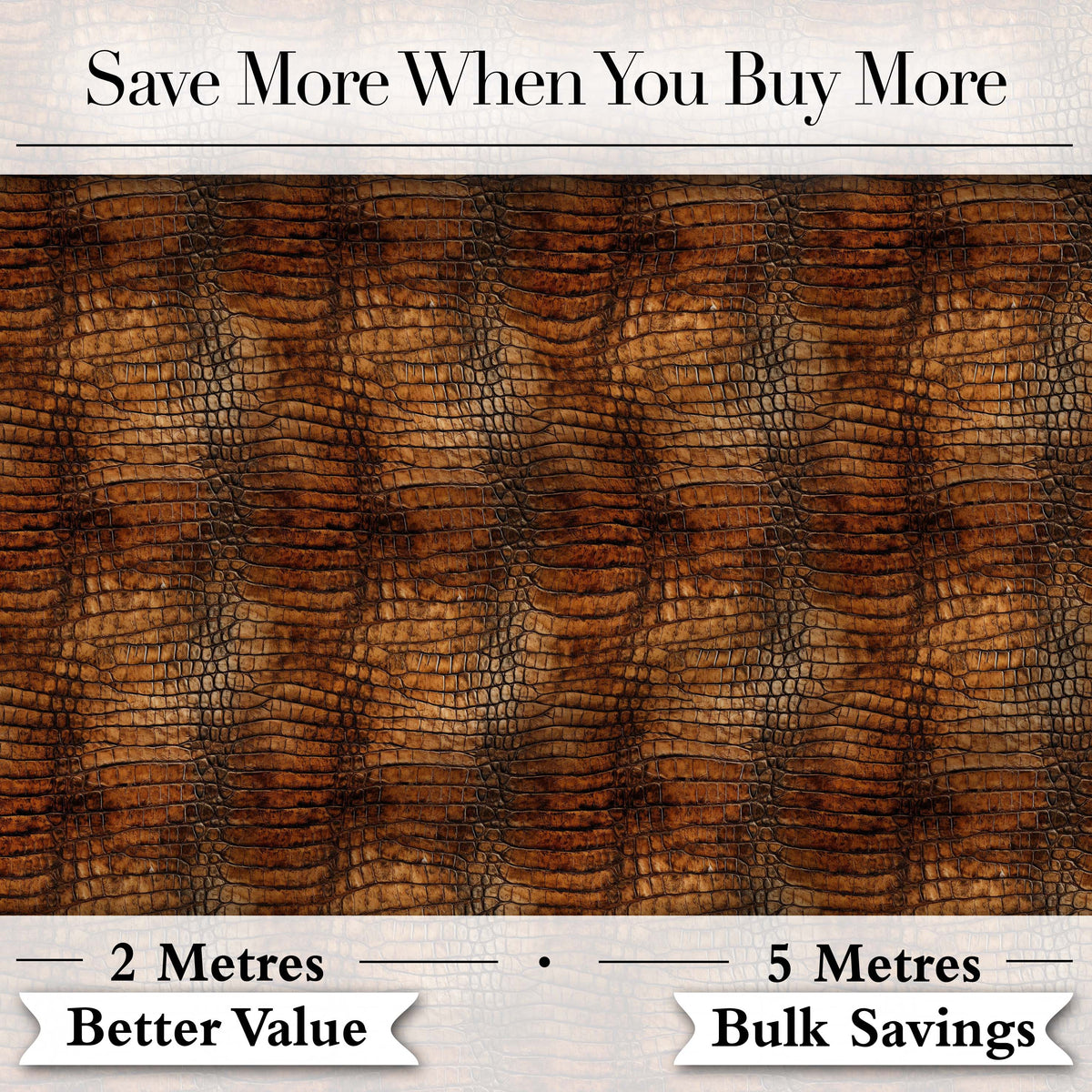 Glossy Tan Crocodile Texture Pattern Luxury Leather Look Design Digital Print Material by the Metre UK Sewing Quilting Textile