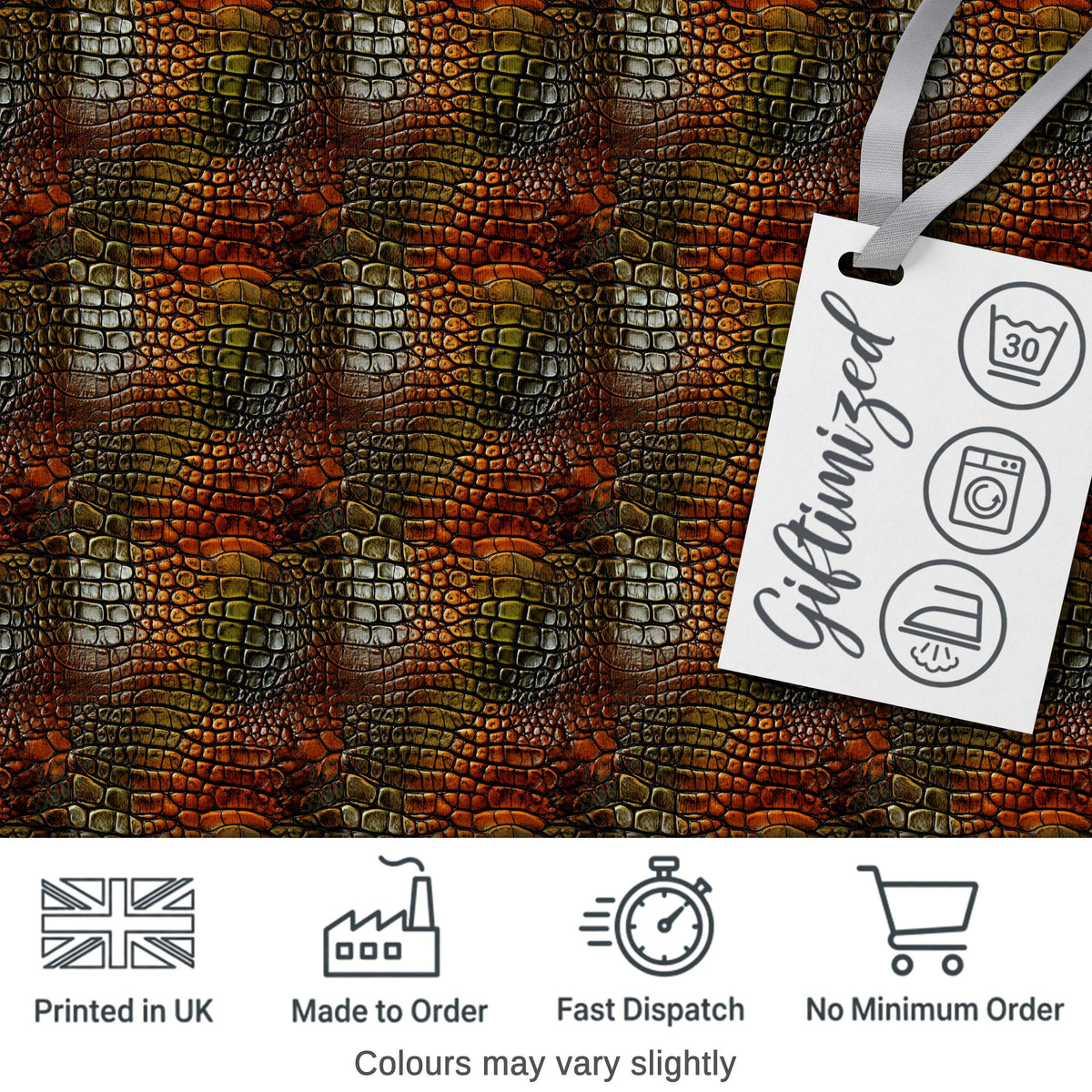Moss Green Crocodile Texture Pattern Natural Reptile Skin Design Digital Print Material by the Metre UK Sewing Quilting Textile