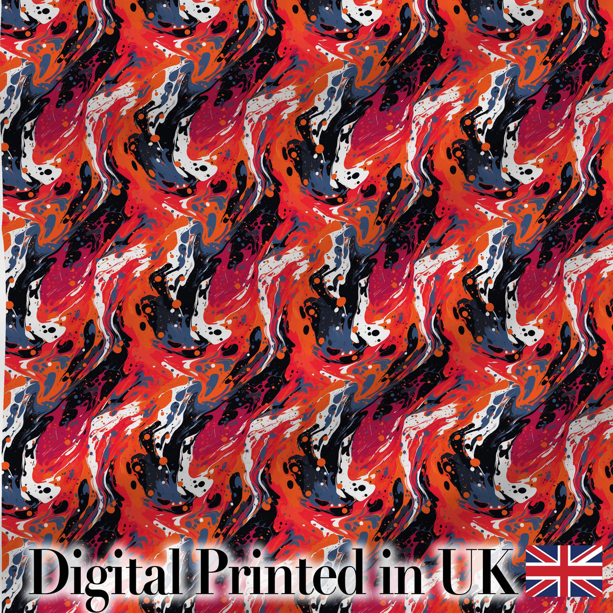 Bright Paint Splash Multicolour Abstract Pattern Cute Unique Gift Digital Print Material by the Metre UK Sewing Quilting Textile
