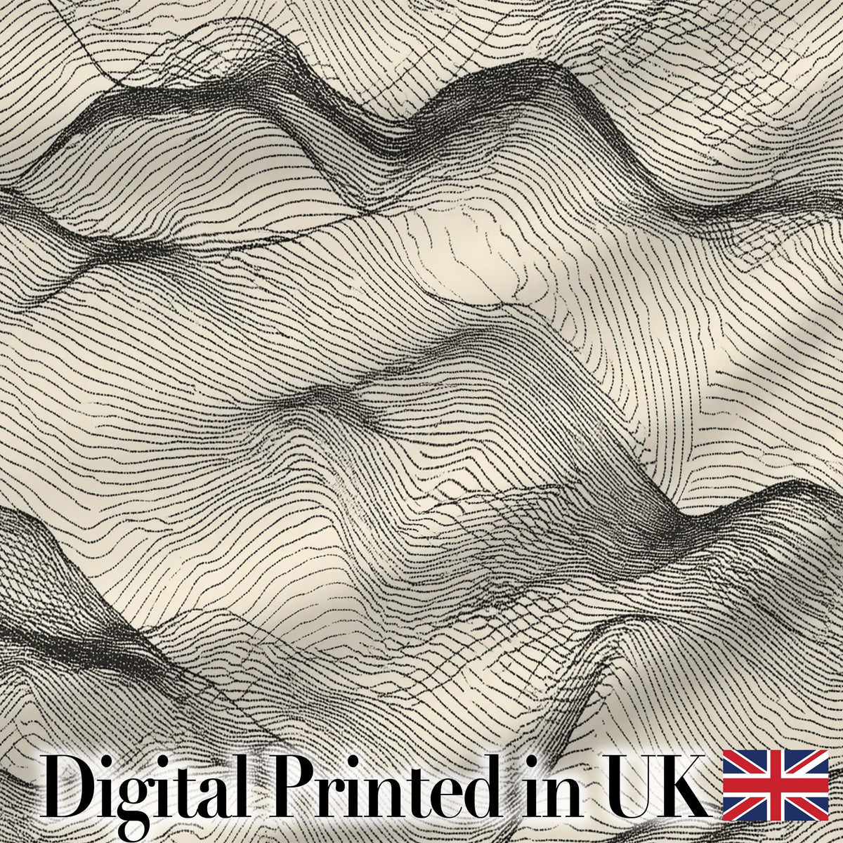 Minimal Botanical Silhouettes Black Cream Leaf Pattern Lovely Digital Print Material by the Metre UK Sewing Quilting Textile