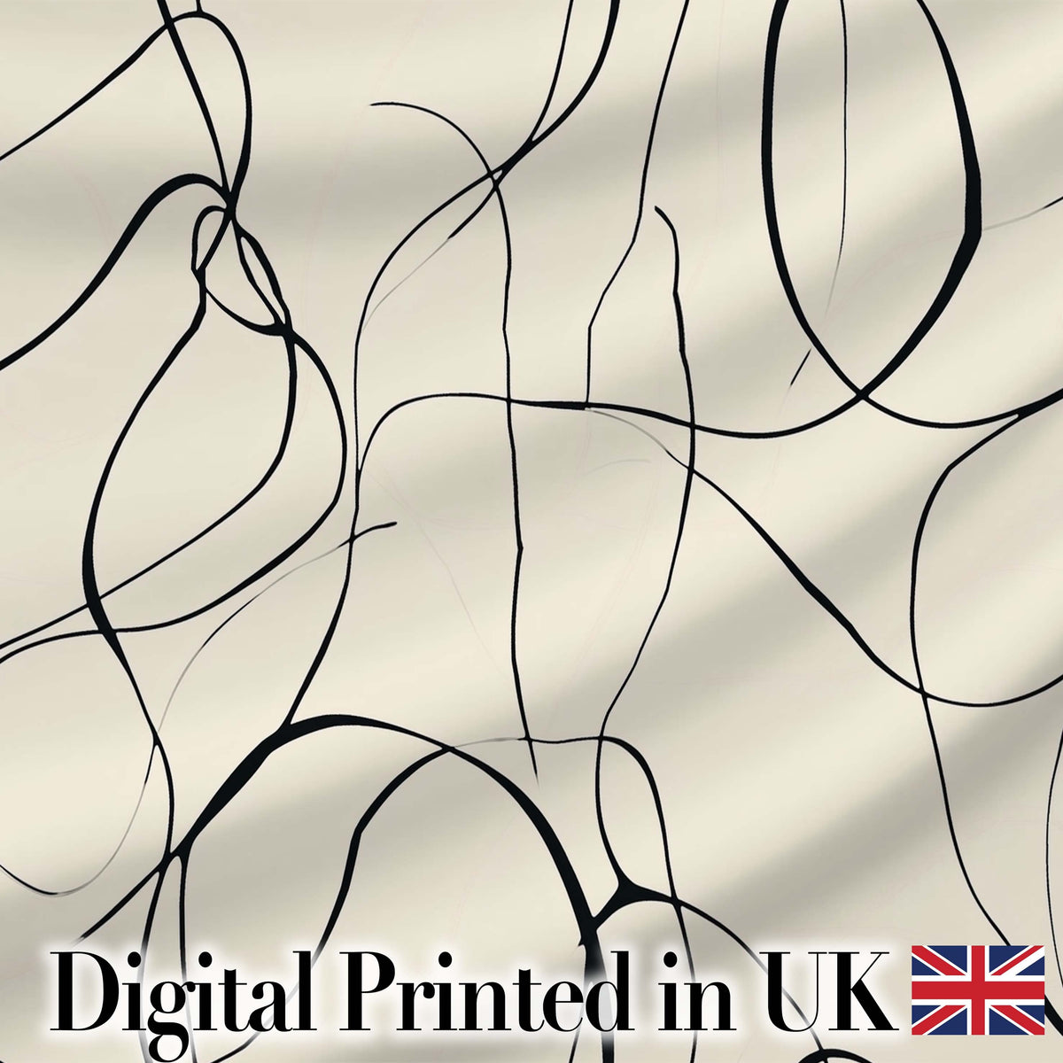 Textured Brush Blocks Black Beige Artistic Abstract Pattern Lovely Digital Print Material by the Metre UK Sewing Quilting Textile
