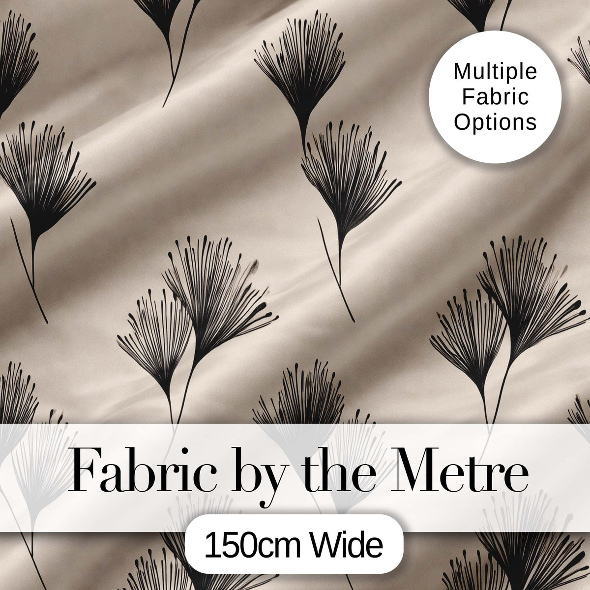 Textured Brush Check Black Cream Abstract Grid Pattern Lovely Digital Print Material by the Metre UK Sewing Quilting Textile