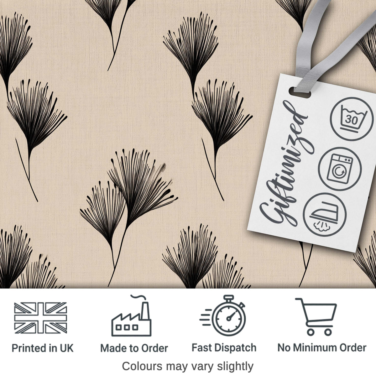 Textured Brush Check Black Cream Abstract Grid Pattern Lovely Digital Print Material by the Metre UK Sewing Quilting Textile