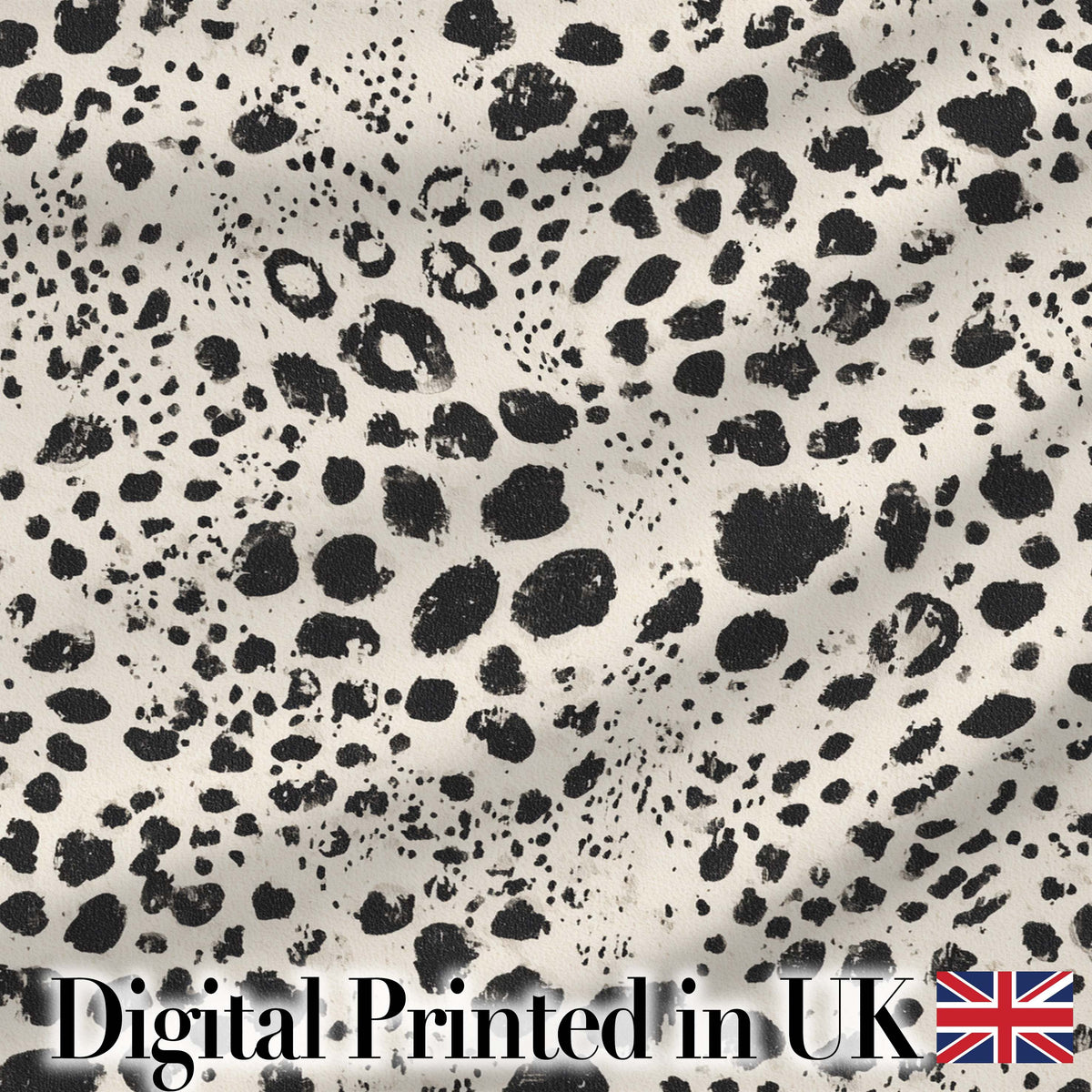 Scattered Paint Droplets Black Beige Abstract Spot Pattern Lovely Digital Print Material by the Metre UK Sewing Quilting Textile