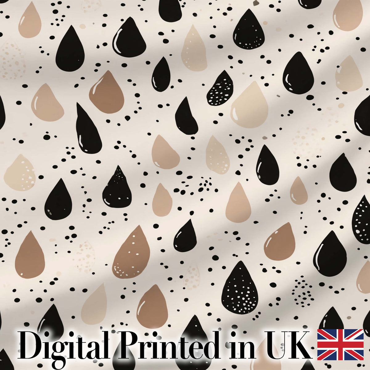 Botanical Leaf Silhouettes Black Cream Organic Nature Pattern Lovely Digital Print Material by the Metre UK Sewing Quilting Textile