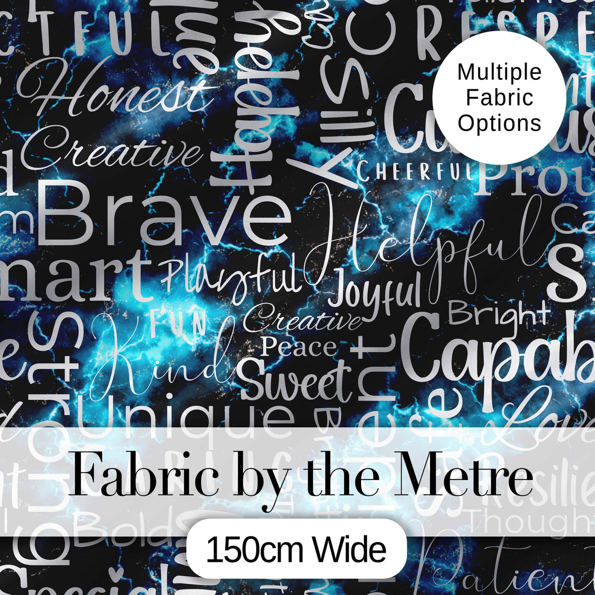 Pink Glitter Typography Black Motivational Word Pattern Lovely Digital Print Material by the Metre UK Sewing Quilting Textile