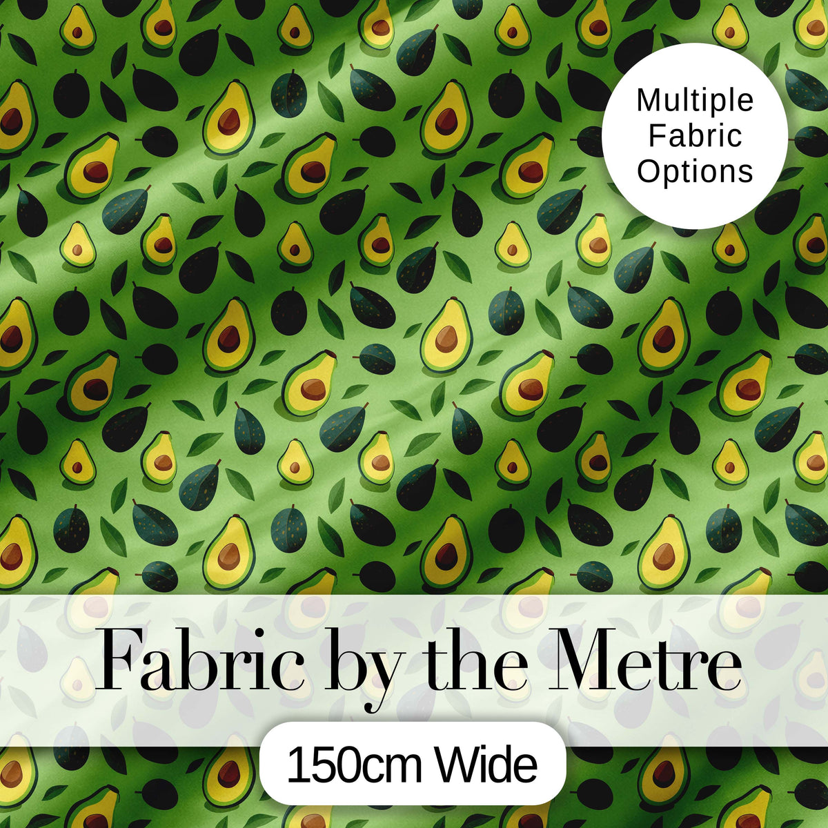 Watercolor Avocado Botanical Pattern Perfect Gift for Her Lovely Digital Print Material by the Metre UK Sewing Quilting Textile