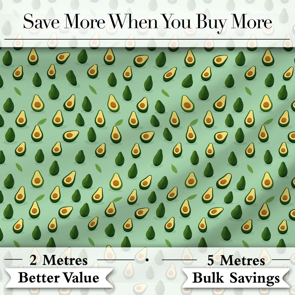 Dark Realistic Avocado Fruit Pattern Cute Unique Gift Lovely Digital Print Material by the Metre UK Sewing Quilting Textile