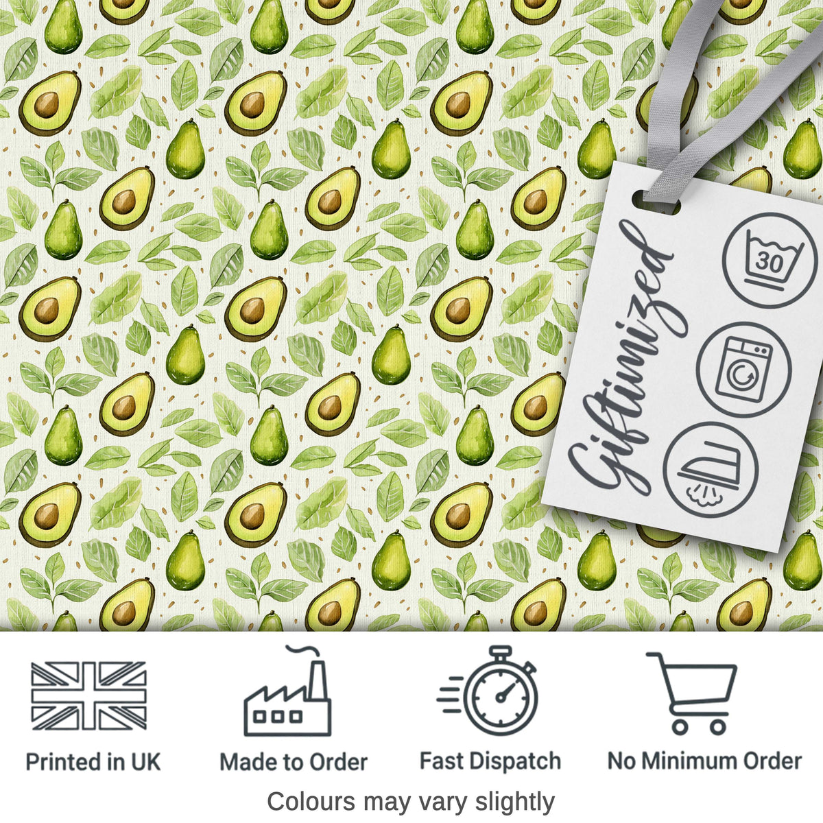 Fresh Avocado Pear Leaf Seamless Pattern Soft Blue Background Lovely Digital Print Material by the Metre UK Sewing Quilting Textile