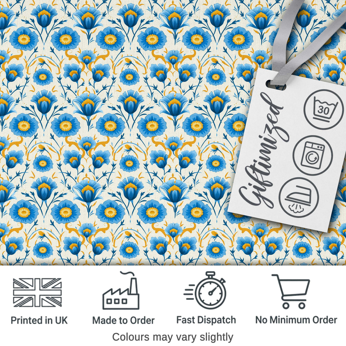 Yellow Poppy Floral Seamless Pattern Botanical Garden Design Lovely Digital Print Material by the Metre UK Sewing Quilting Textile