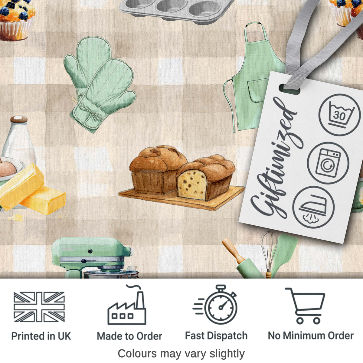 Hand Drawn Cupcake Seamless Pattern Pastel Dessert Illustration Digital Print Material by the Metre UK Sewing Quilting Textile