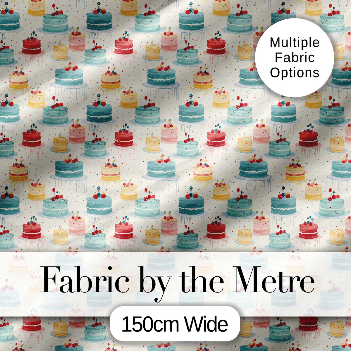 Cupcake Dessert Seamless Pattern Dark Green Sweet Food Illustration Digital Print Material by the Metre UK Sewing Quilting Textile