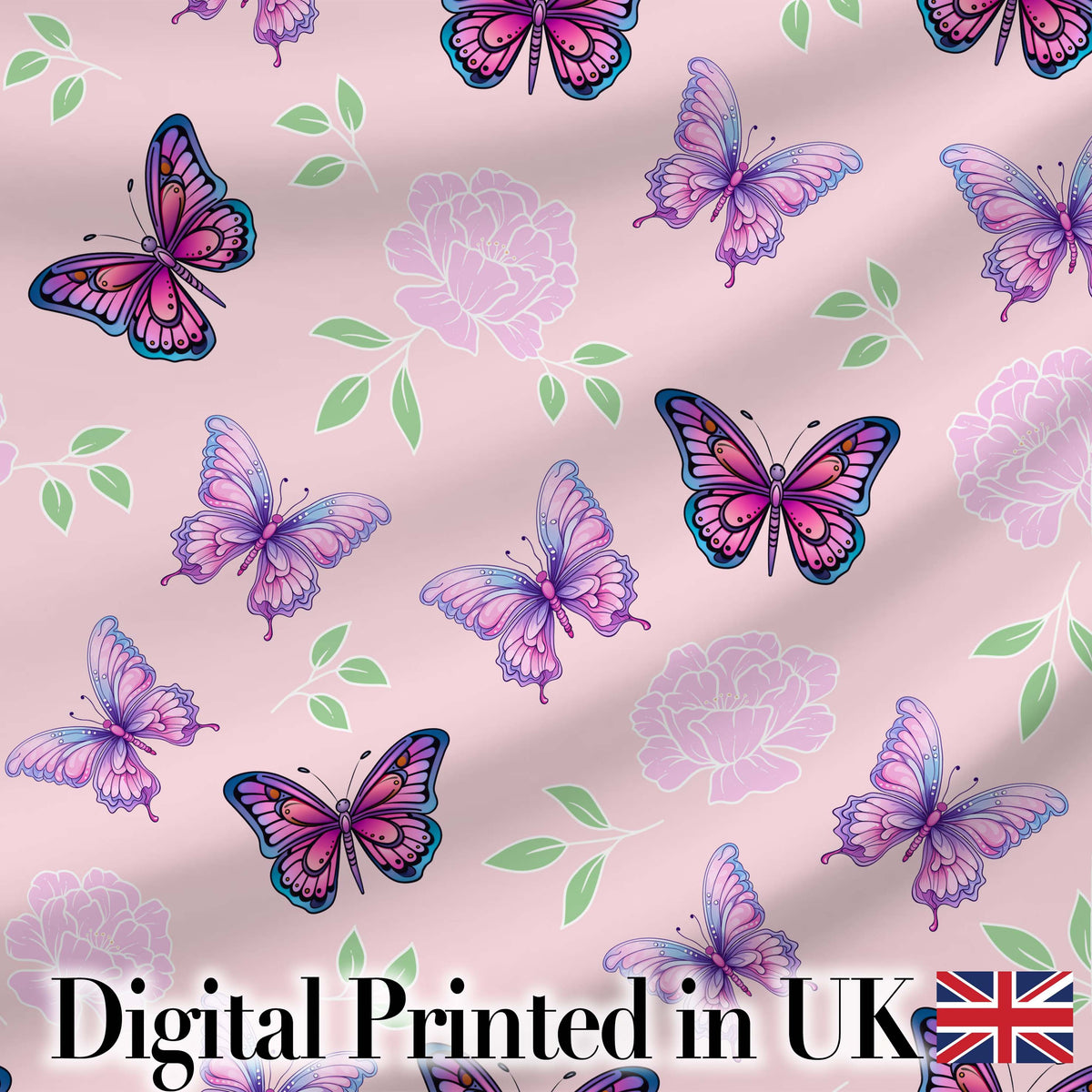 Vintage Butterfly Mushroom Botanical Nature Seamless Pattern Lovely Digital Print Material by the Metre UK Sewing Quilting Textile