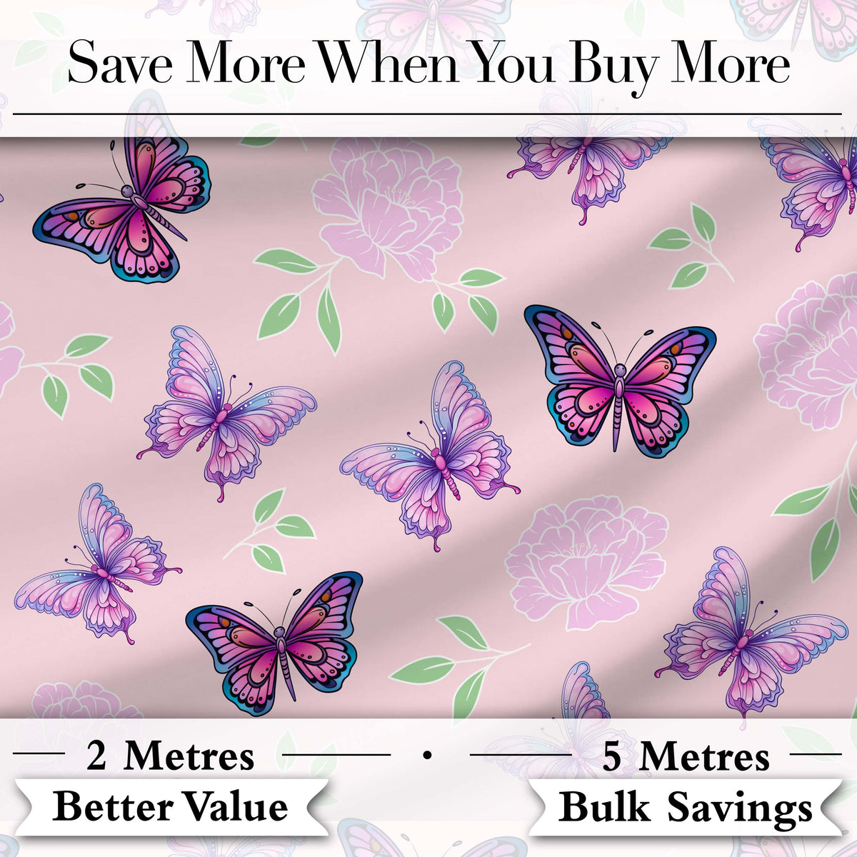 Vintage Butterfly Mushroom Botanical Nature Seamless Pattern Lovely Digital Print Material by the Metre UK Sewing Quilting Textile