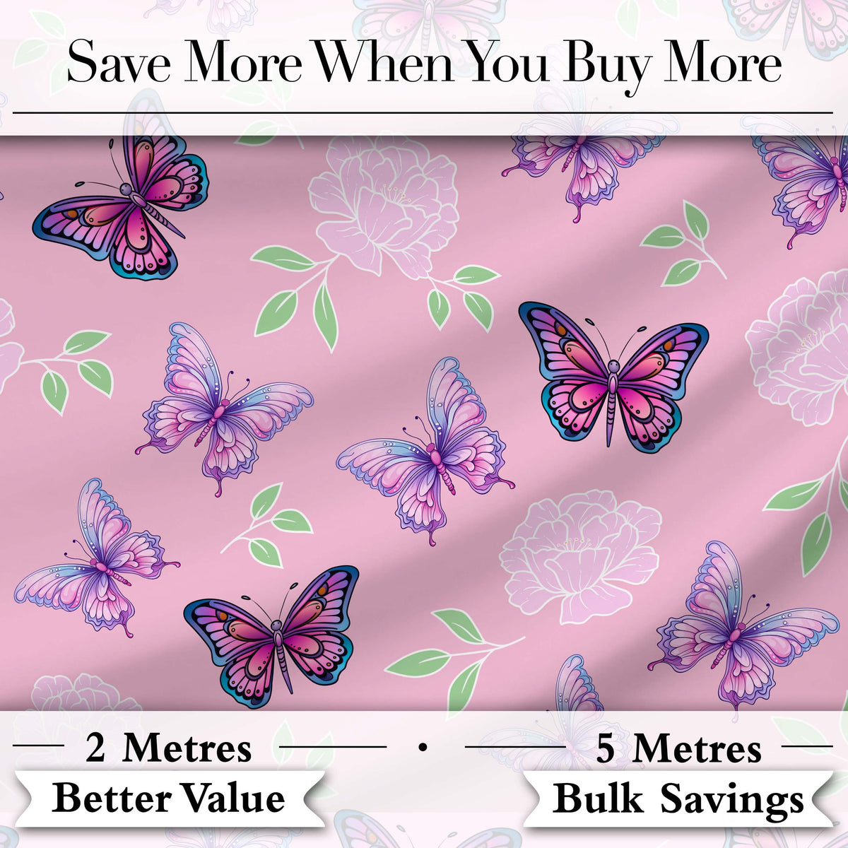 Pastel Watercolor Butterflies Black Background Seamless Pattern Digital Print Material by the Metre UK Sewing Quilting Textile