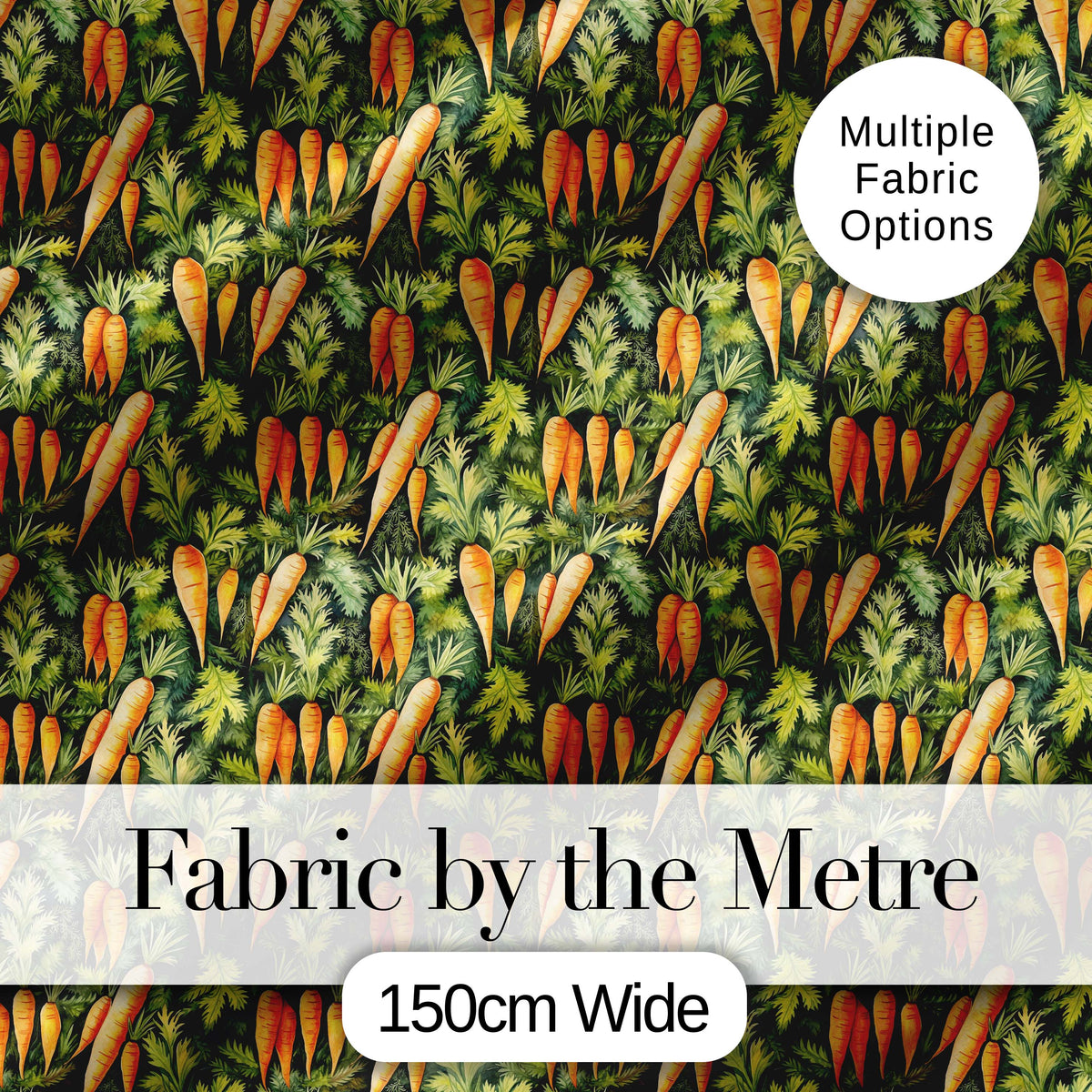 Cute Carrot Repeat Minimal Seamless Pattern Cute Unique Gift Lovely Digital Print Material by the Metre UK Sewing Quilting Textile